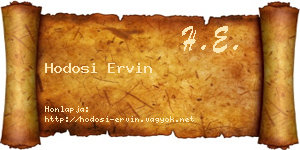 Hodosi Ervin névjegykártya